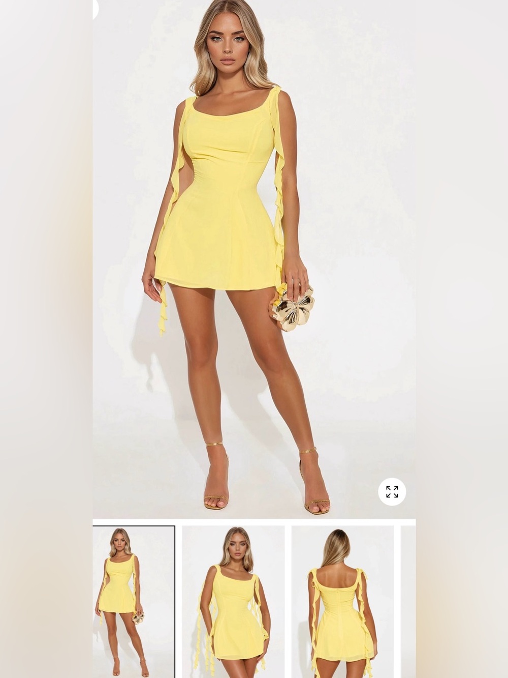Fashion Nova Yellow Cutout Mini Dress
